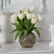 thumbnail image 3 of Arreglo artificial de tulipanes Nearly Natural con florero decorativo, 3 of 4