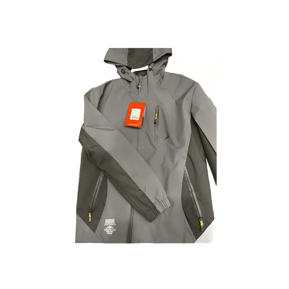 Chaqueta cortaviento deportiva ultra liviana micropolar gris, talla XXL