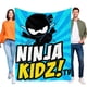 thumbnail image 1 of Niños Ninja anti-pilling, suave, ligera, esponjosa y acogedora de lujo para hogar y cocina – Perfecta para niños y adultos,120X180cm, 1 of 6