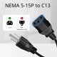 thumbnail image 3 of Cable de alimentación TNP Products 1,8 m 10 A 125 V NEMA 5‑15P, 3 of 6