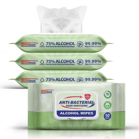 Toallitas desinfectantes para manos Germisept Advanced con 75% de alcohol, 200 unidades
