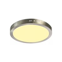 Importclick - Foco Panel Led Plafón Sobrepuesto Redondo Luz Cálida 220V 3000-3500°K Níquel Blanco 30 Cm