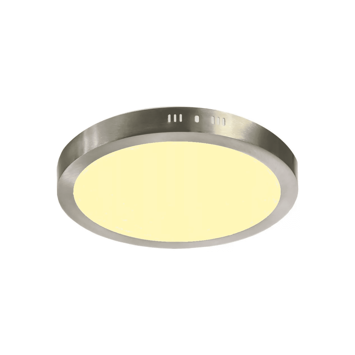 Importclick - Foco Panel Led Plafón Sobrepuesto Redondo Luz Cálida 220v 3000-3500°k Níquel Blanco 30 Cm