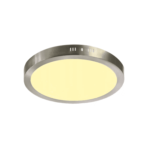 Importclick - Foco Panel Led Plafón Sobrepuesto Redondo Luz Cálida 220V 3000-3500°K Níquel Blanco 30 Cm