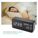thumbnail image 2 of Reloj Digital LED Despertador Mesa De Noche Madera Negra, 2 of 3
