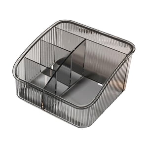 Ioensy - Organizador De Maquillaje, Caja Organizadora De Escritorio Acrílica Ordenada Para Escritorio De Baño, Gris Oscuro