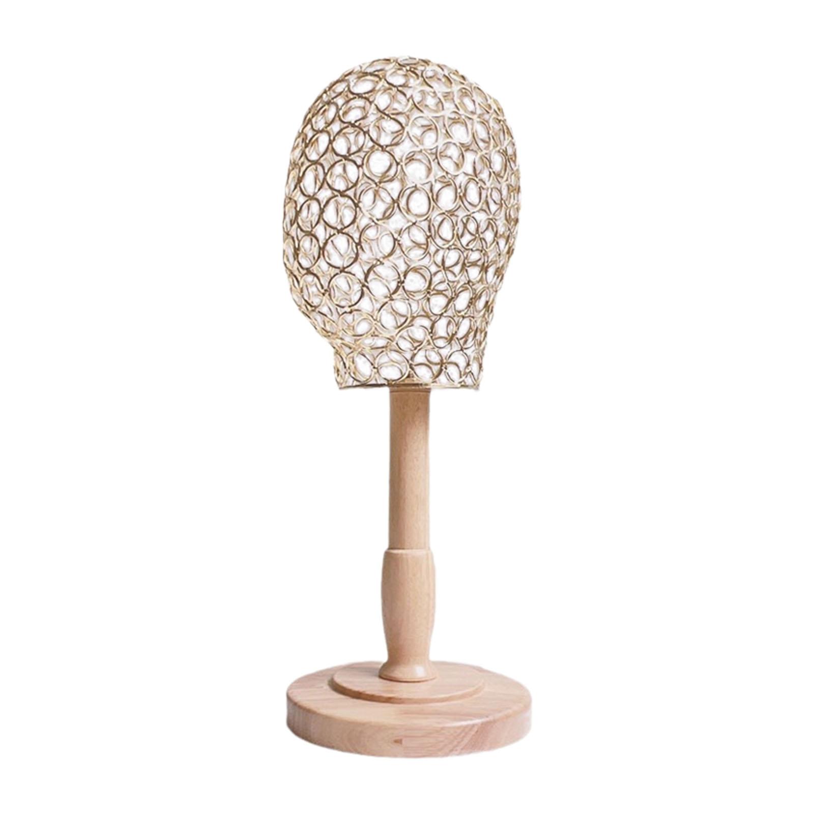 Magideal - Soporte De Cabeza De Maniquí Para Gorras, Soporte Para Cabeza De Peluca, Estante De Exhibición De Apoyo Para Cabeza De Maniquí Con Soporte De Madera P Dorado