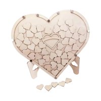 Magideal - Libro De Invitados De Boda , Decoración Única Con 60 Uds. De Corazones De Madera, Con Soporte, Tarro De Regalo Para Fiesta De Cumpleaños,