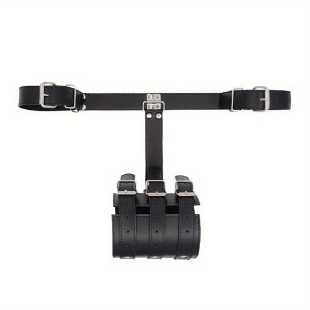 1 set, BDSM Leather Handcuffs - Armbinder Restraint for Couples - Secure Arms Behind Back Straitjacket - Sex Toys for Bondage and Role Play