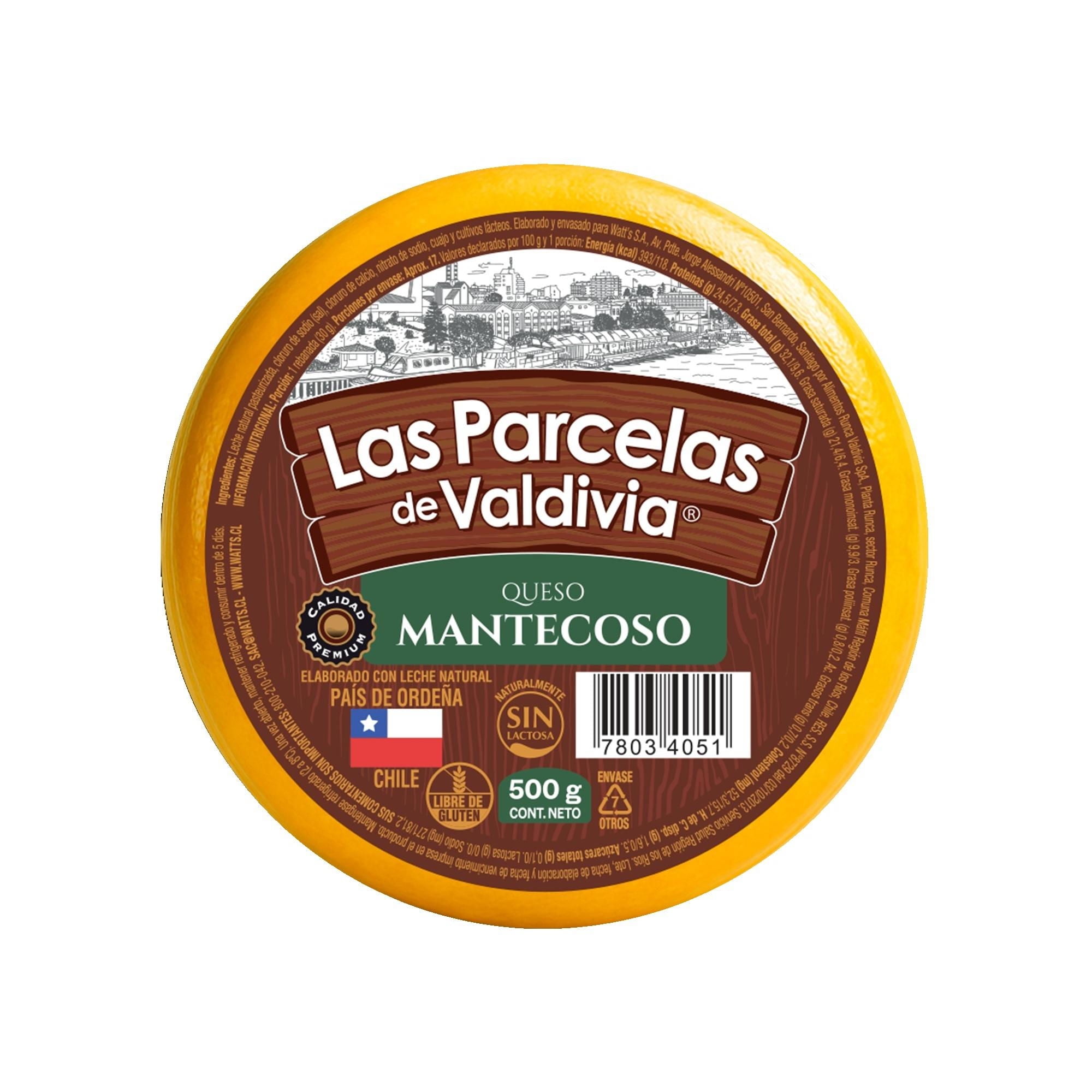 Queso Rueda Mantecoso 500 g Las Parcelas de Valdivia