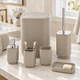 thumbnail image 1 of Set De Baño Completo 6 Piezas De ABS Con Basurero Dispensador Y Escobilla Color Taupe, 1 of 8