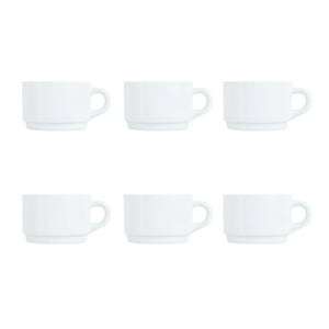 Luminarc - Set 6 Taza Desayuno Apilable 280Ml Opal Porcelana