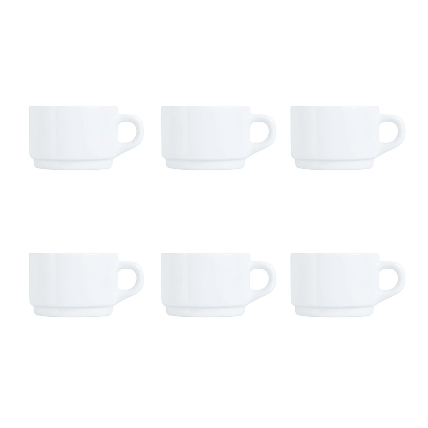 Luminarc - Set 6 Taza Desayuno Apilable 280ml Opal Porcelana