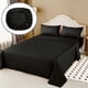 thumbnail image 1 of Juego De Sabanas 100% Algodón De 1 Plaza + 1 Funda Para Almohada 50x70cm Negro, 1 of 3