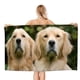 thumbnail image 1 of Golden Retriever Toalla de playa de secado rápido con diseño temático, regalo para mujeres y niñas, ideal para cumpleaños, fans, amantes de la música, uso en la playa o al aire libre, 78 × 150 cm, 1 of 6