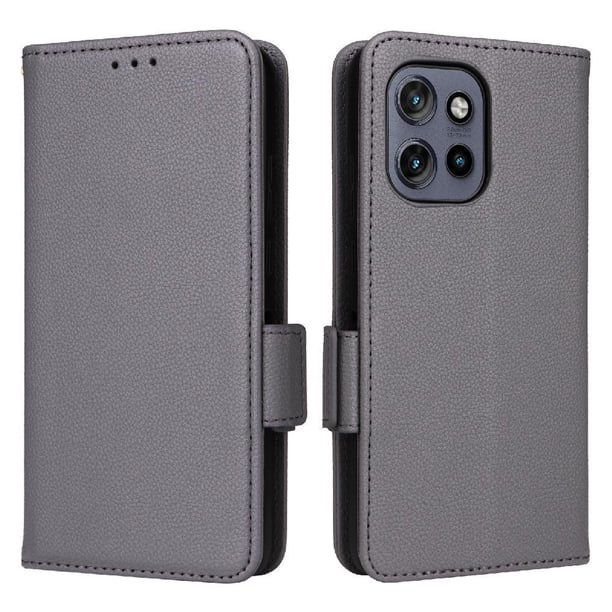 Funda Cartera para Motorola MOTO S50 5G Tapa Flip con Ranuras y Soporte Gris