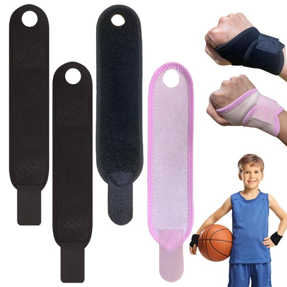 Muñequera Panthra para niños – Pack de 4 (34 × 7 cm) Rosa/Negro