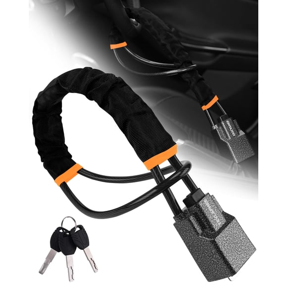 Cerradura de volante Tevlaphee, antirrobo, para coche, de seguridad, color negro