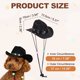 thumbnail image 2 of Sombrero de vaquero para perro Uxcell, mini sombrero de vaquero para mascota con correa ajustable, gorra de cosplay con estrella, (Negro, S), para perros y gatos / disfraz de Halloween, 2 of 7