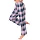 thumbnail image 4 of Pantalones de pijama a cuadros para mujer INSPIRE CHIC para el regreso a clases, mezcla de rayón suave, cintura elástica, pantalones largos para dormir y descansar, S rosa a cuadros, 4 of 6