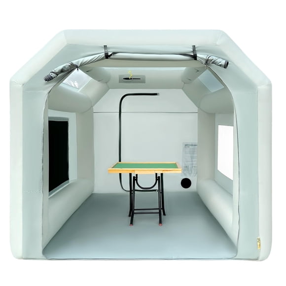 Cabina de pintura inflable OZIS de 3,3 x 2,5 x 2,2 m con sistema de ventilador y filtro