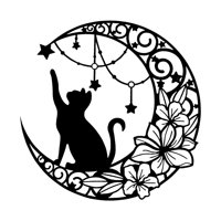 Magideal - Gato De Metal Decoración De La Pared Ornamento Gato Arte De La Pared Placa Decoración Del Gato 13 Pulgadas Minimalista Gato Silueta Colgante De Pared