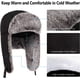 thumbnail image 2 of Gorro de invierno Ushanka de piel sintética resistente al viento y al agua para hombre y mujer, ideal para cazar y esquiar, con máscara desmontable, color negro., 2 of 6