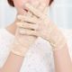 thumbnail image 1 of suxuMhao Guantes de Encaje, Guantes de Ciclismo Guantes para Boda Guantes de Protección Solar Guantes para Conducir para Verano, Beige, Talla Única (9.84 Pulgadas), 2 Pares, Estilo 2, 1 of 2