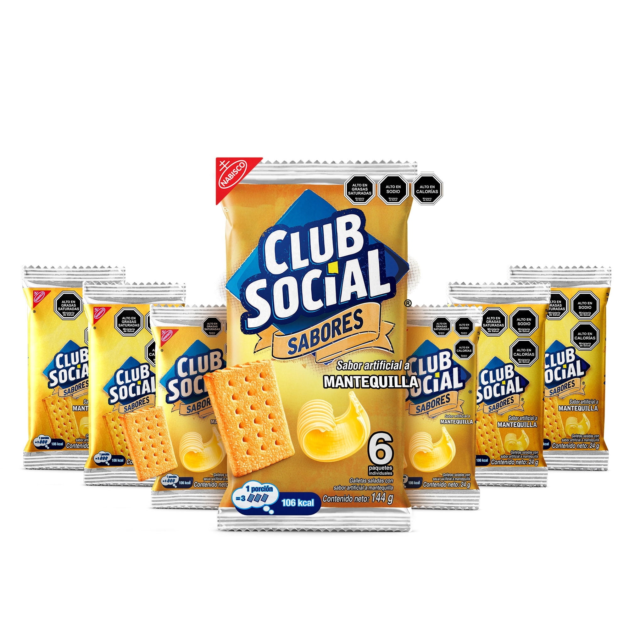 Galletas Saladas Mantequilla Pack 6un. 144 g Club Social