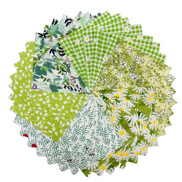 Paquetes De Retazos Para Quilting Verde Primavera 100% Algodón (42 Piezas)