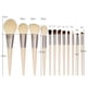 thumbnail image 2 of Juego de 12 brochas de maquillaje para corrector, sombras de ojos, mango de madera, para rostro y ojos, para mujeres y niñas., 2 of 6