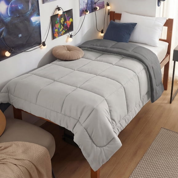 Edredón Bedsure Twin XL 173x224 cm Gris Claro