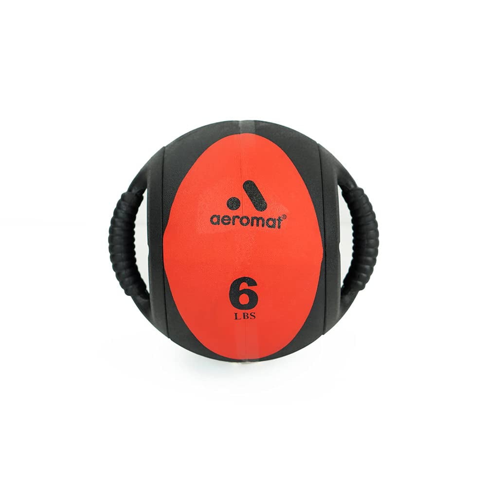 Balón Medicinal Aeromat Dual Grip Power 2,7 Kg 9 Cm Negro/naranja