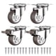 thumbnail image 1 of Ruedas giratorias con freno de 25 mm, de goma, para muebles, con capacidad de 44 kg, ruedas industriales, 2 con freno y 2 sin freno, color gris, 1 of 5