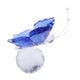 thumbnail image 5 of mariposa voladora de cristal con adorno de cristal tallado en forma de bola azul, 5 of 5