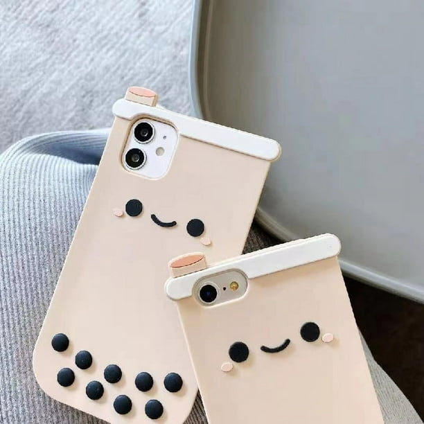 Suitable For Iphone14 Phone Case For Apple 12 New Three-Dimensional Bubble Tea Silicone Soft Case For Apple 13 Protective Case