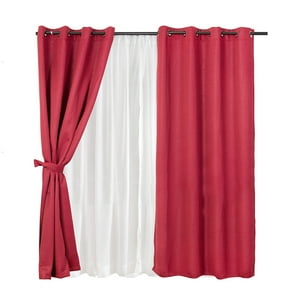 Mashini - Set Cortina Blackout Emb. 8Pzas Arg. 140X220 Burdeo Frutillar