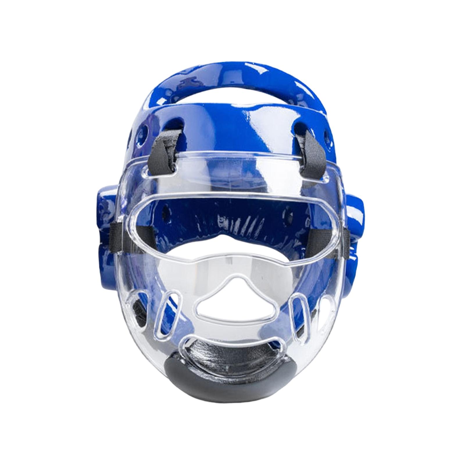 Magideal - Casco De Kickboxing Para Niños Adultos Ajustable Para Taekwondo Muay Thai Karate Blue L L Azul