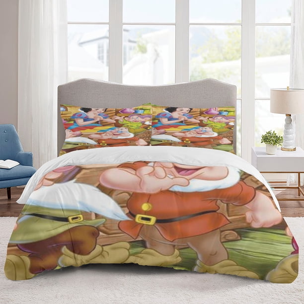 Snow White Bedding Sets Cartoon Duvet Cover Lightweight 3 Piece Bet Sets for Kids Boys Girls