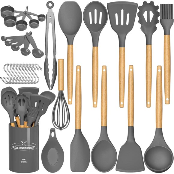 Umite Chef Kitchen Cooking Utensils Set, 33 piezas, silicona antiadherente