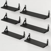 Juego De Estantes De Pared Amada Homefurnishing Wood Floating Black
