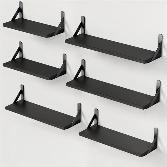 Juego de estantes de pared AMADA HOMEFURNISHING Wood Floating Black