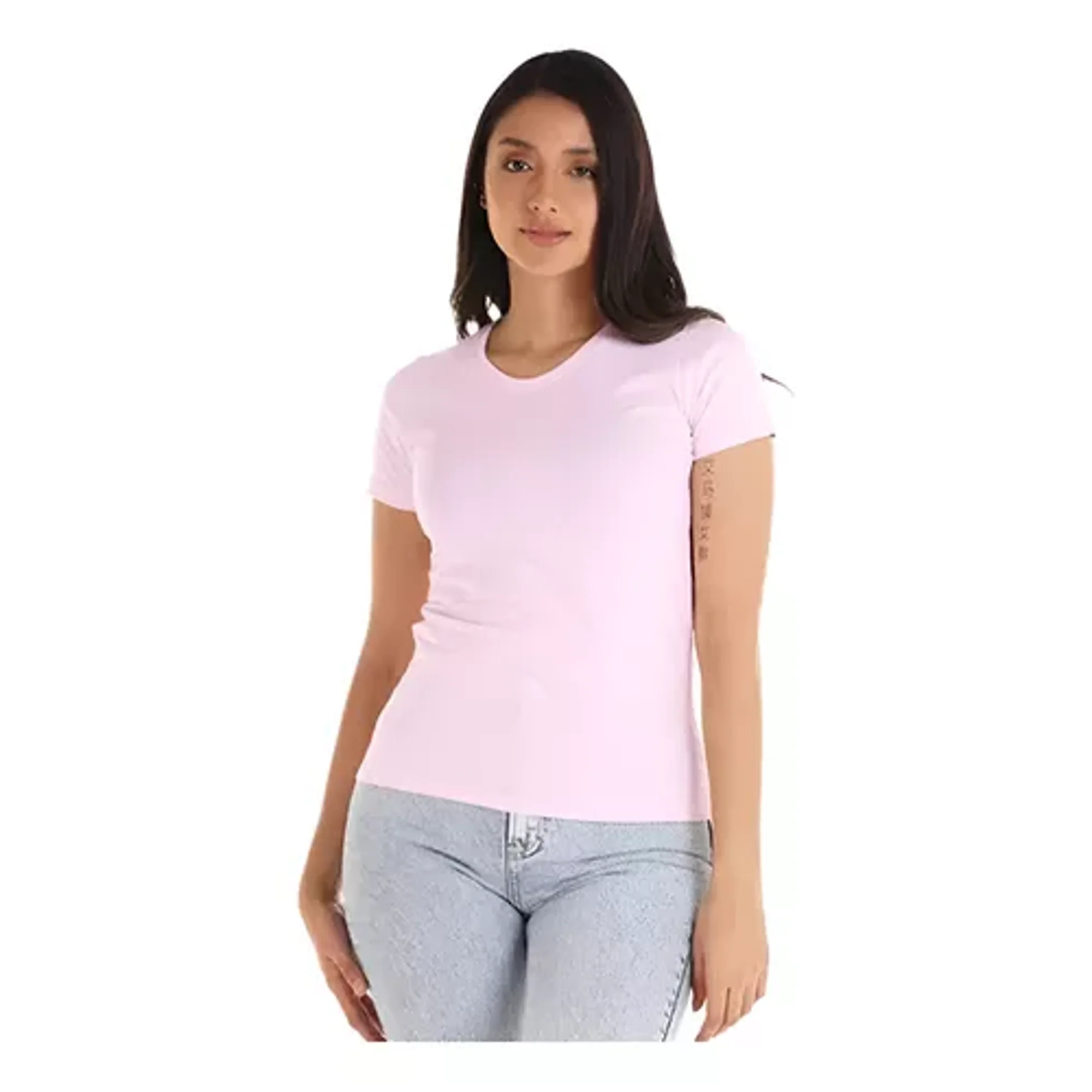 Creaprint - Polera Algodon Mc Mujer Rosa Pastel Talla S