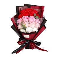 Magideal - Ramo De Flores Jabón Rosa Regalos De Flores Decoración Sin Decolorar Día De San Valentín Flores Artificiales Para La Fiesta De Aniversario Del Día De Rojo