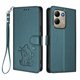 thumbnail image 1 of Xiaomi Redmi 17 4G/5G Funda Billetera con Estampado de Gato, Verde Oscuro, 1 of 6