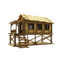 Magideal - 1/72 Cabaña De Madera Casa De Rompecabezas 3D De Madera Interacción Entre Padres E Hijos Kits De Modelos De Madera Juguete De Construcción Para Acceso Estilo B