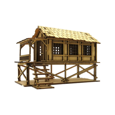 Magideal - 1/72 Cabaña De Madera Casa De Rompecabezas 3D De Madera Interacción Entre Padres E Hijos Kits De Modelos De Madera Juguete De Construcción Para Acceso Estilo B