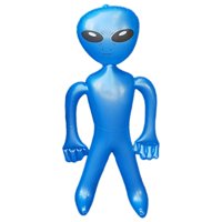 Magideal - Alien Inflable, Juguetes Alienígenas Inflados, Figuras Inflables Novedosas De Pvc, Accesorios Para Cumpleaños, Halloween, Fiesta Temática Del Espacio Azul