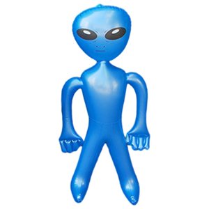 Magideal - Alien Inflable, Juguetes Alienígenas Inflados, Figuras Inflables Novedosas De Pvc, Accesorios Para Cumpleaños, Halloween, Fiesta Temática Del Espacio Azul