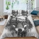thumbnail image 1 of Fundas de edredón con diseño de lobo feroz para niños y niñas, funda nórdica con estampado 3D minimalista de lobo, funda de edredón de microfibra suave con fundas de almohada, juego de ropa, 1 of 3